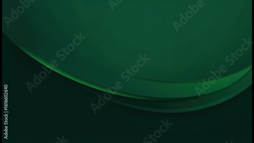 Deep green abstract curves