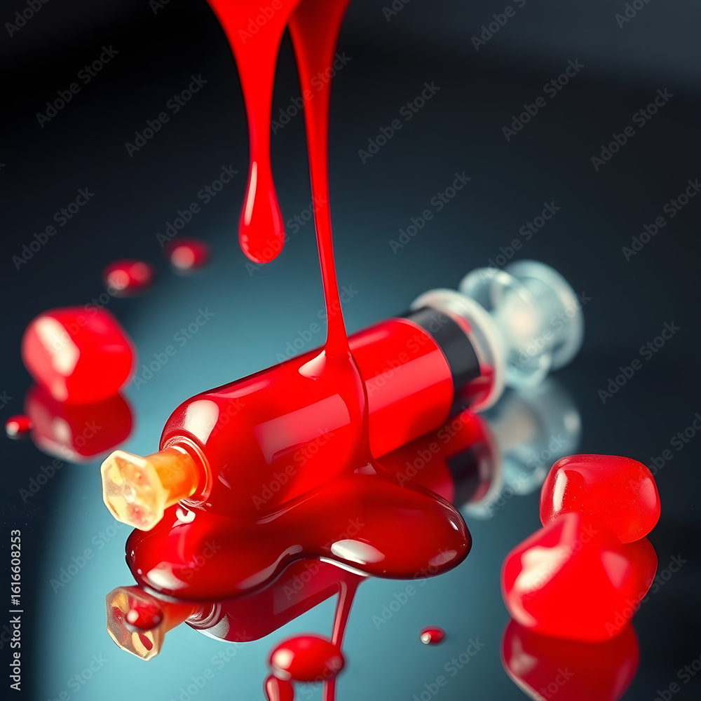 Naklejka premium Background with Sweet Syringes and Spooky Elements