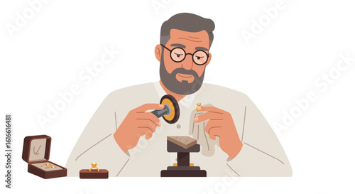 Artisan jeweler crafting gold ring in minimalist design setting