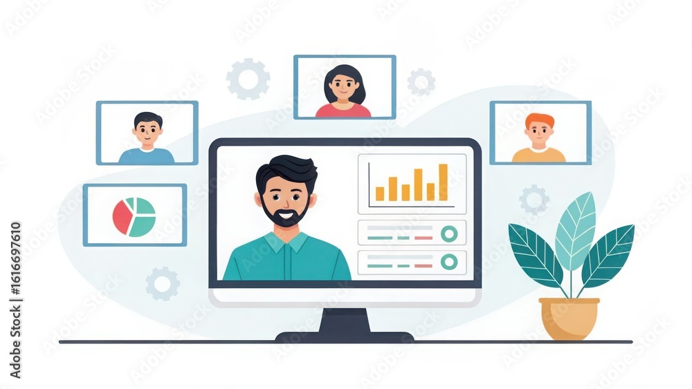 Team collaboration and data analysis via video conference Team collaboration and data analysis via video conference