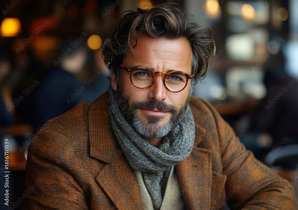 Fototapeta premium Autumn Warmth: Cozy in the Café