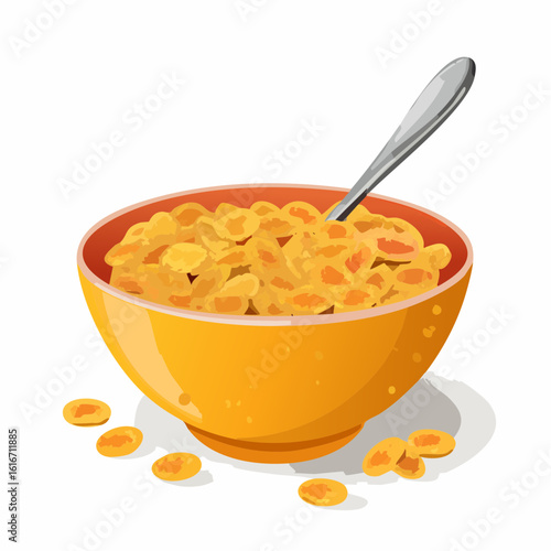 Bowl of cereal with a spoon

