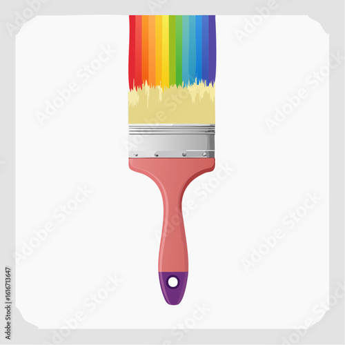 Paintbrush dipped in color

