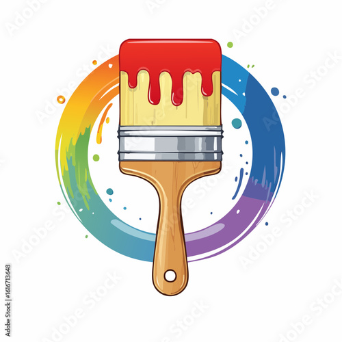 Paintbrush dipped in color

