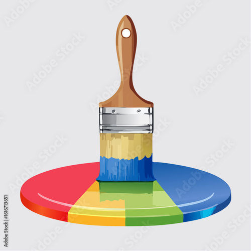 Paintbrush dipped in color

