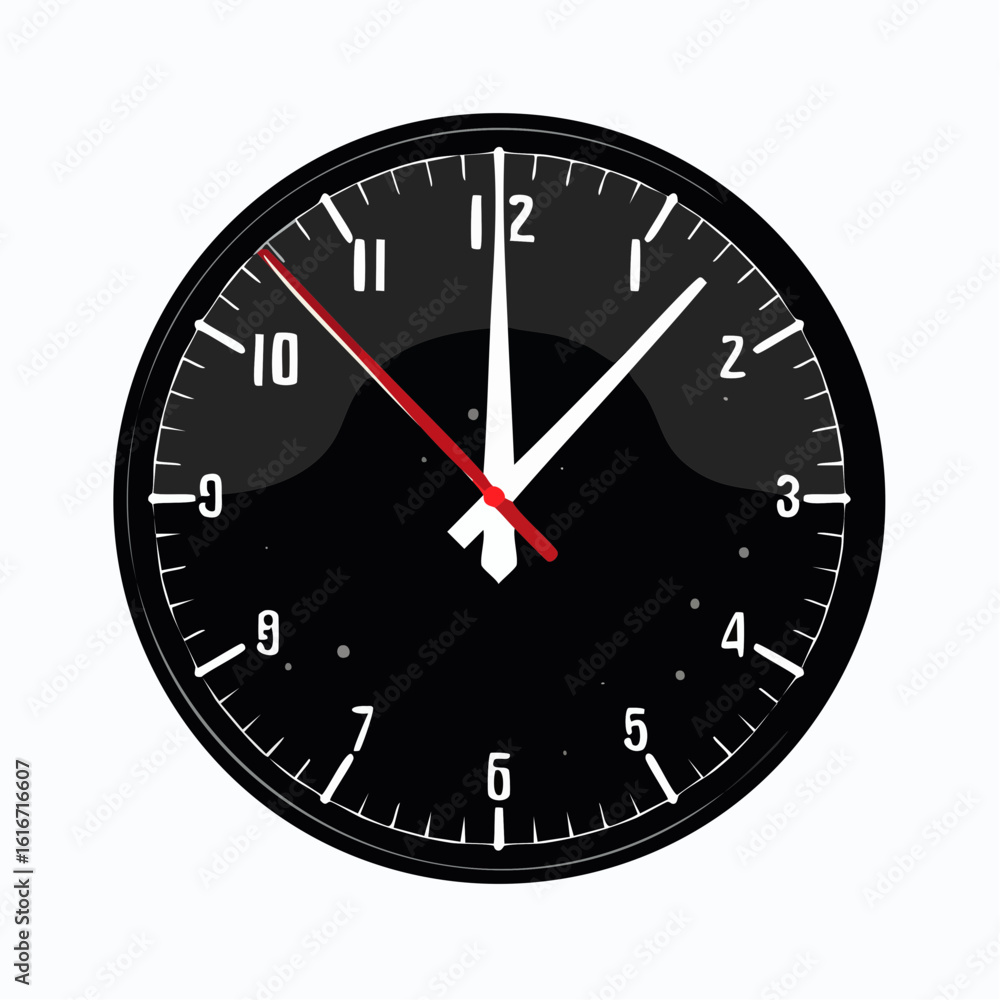 Clock showing noon
Clock showing noon