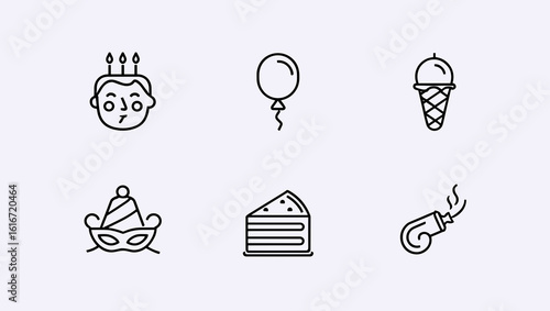 Birthday Party Icons - Celebration and Fun Symbols