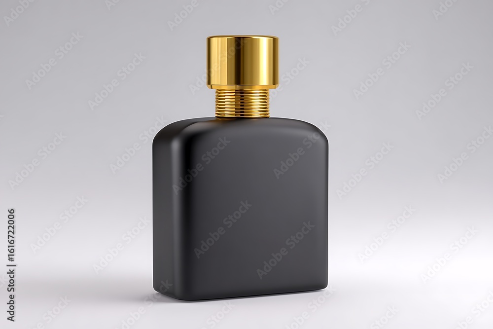 Black matte perfume bottle isolated on white Black matte perfume bottle isolated on white