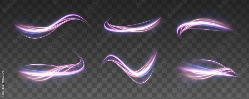 Εκτύπωση καμβά Lines in the shape of a comet against a dark background