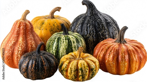 Vibrant Multi-Colored Decorative Pumpkins for Autumn Season