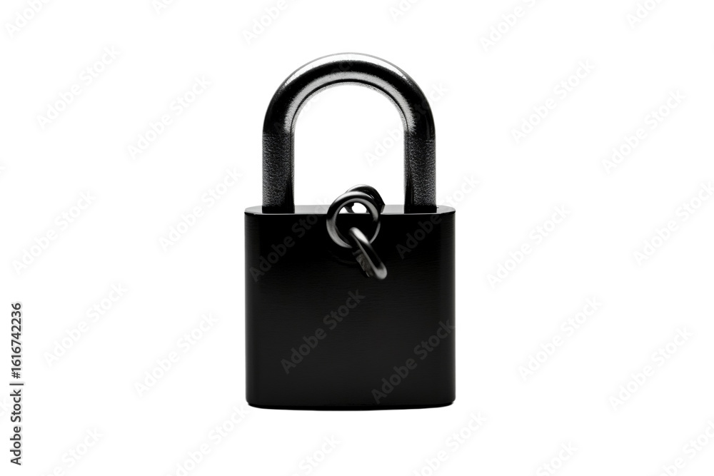 Solid black metal padlock for security use Solid black metal padlock for security use