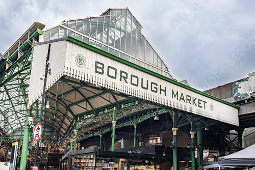 Entrance to Borough Market in central London.
The old gourmet market with no people around.
