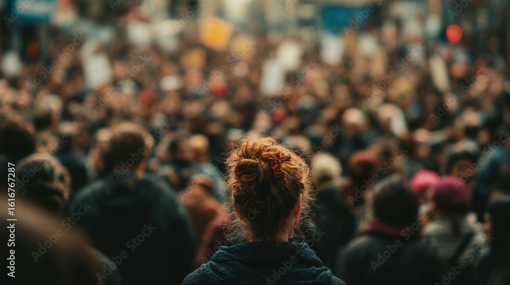 surrounding crowd artfully out of focus. surrounding crowd artfully out of focus.