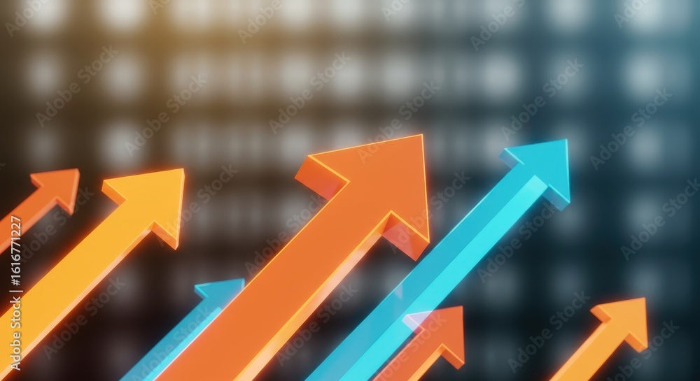 Abstract Upward Arrows Representing Business Growth and Success – 3D Financial Progress Concept Abstract Upward Arrows Representing Business Growth and Success – 3D Financial Progress Concept