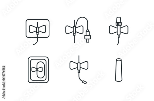 straight perfect stroke icon mono icons style isolated butterfly stabilization pad butterfly flow regulator butterfly back chamber butterfly luer lock connector butterfly packaging tray