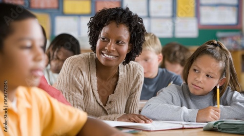 Classroom scene with teacher and students (1)