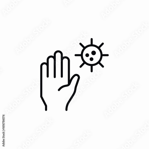 hand bactera icon sign vector