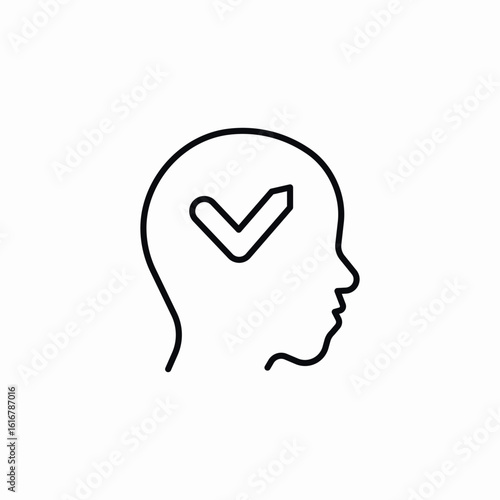 head check mark icon sign vector