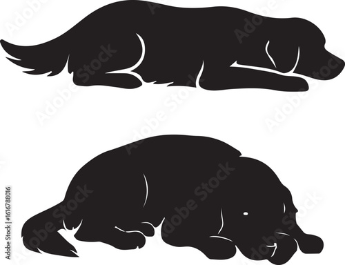 Golden Retriever Silhouette Bundle Dog Design vector illustration