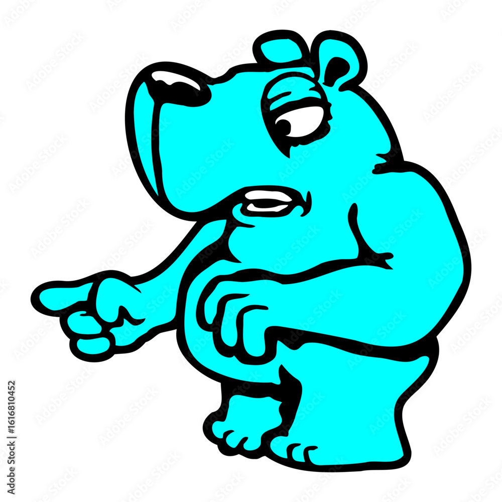Obraz premium Bear Blaming Someone Finger Showing Angry Mad Mood