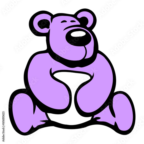 Big Nose Bear Teddy Sitting Happy Cute Friendly