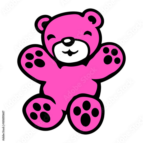 Purple Bear Happy Smile Cute Teddy Friendly Grizzly