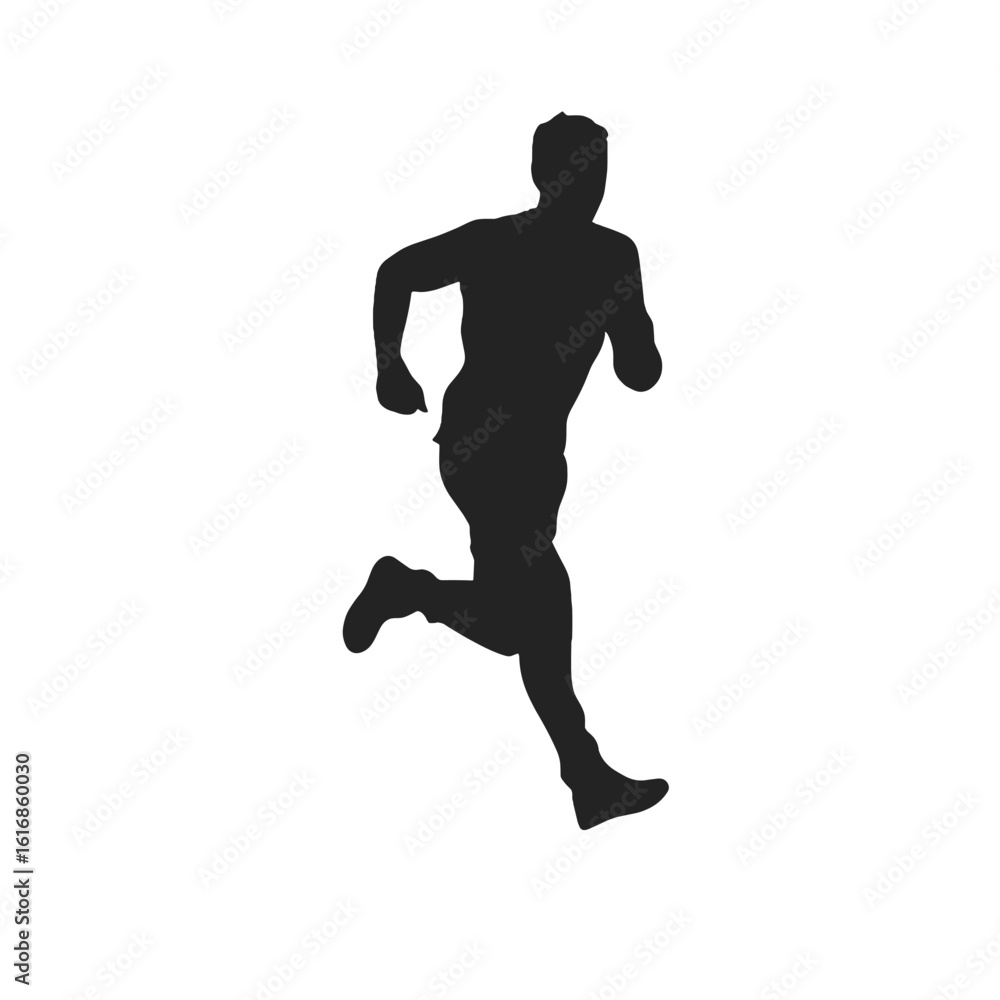 A silhouette of a person running. A silhouette of a person running.