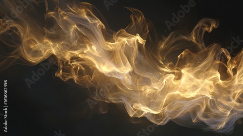 Abstract golden smoke design
