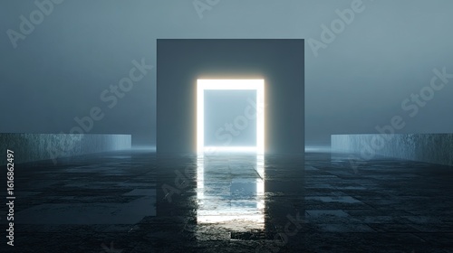 Abstract doorway with light