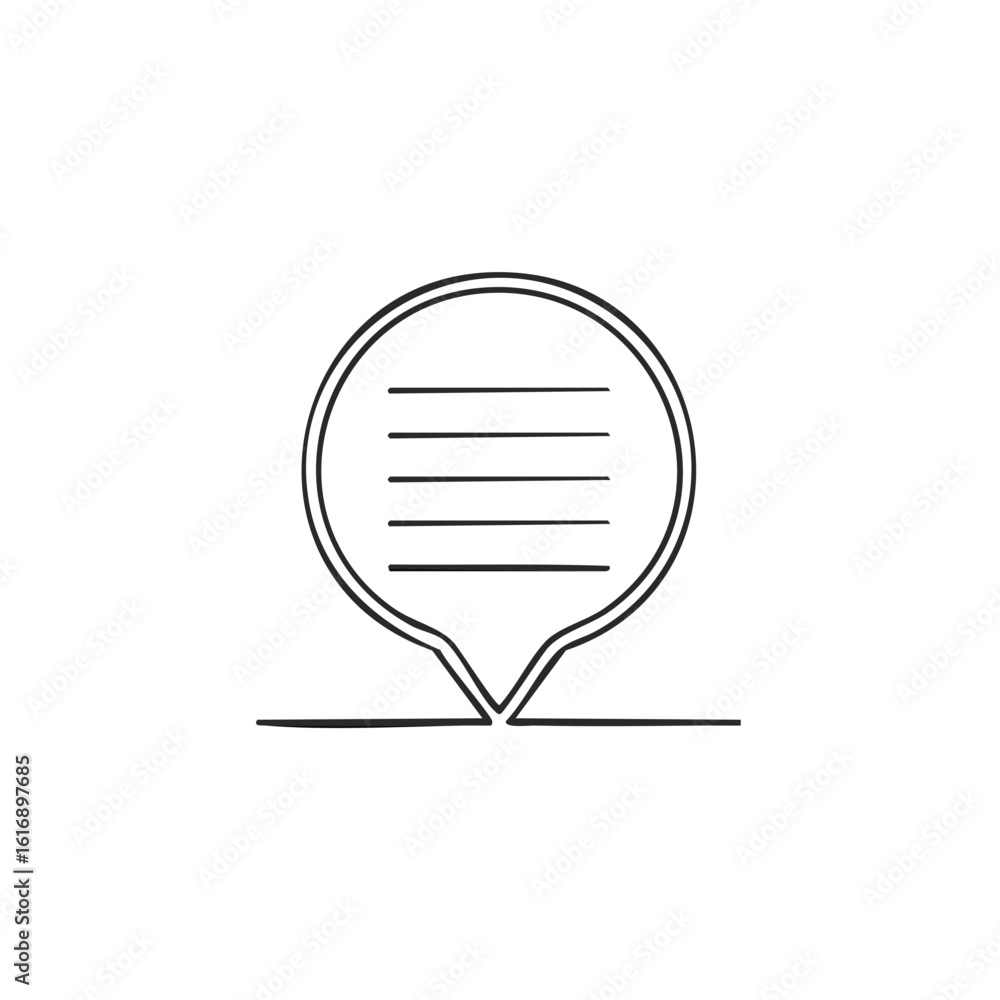 Hand Drawn Style Speech Bubble with Text Lines, Isolated Chat Cloud Outline Hand Drawn Style Speech Bubble with Text Lines, Isolated Chat Cloud Outline