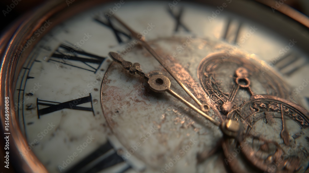 Fototapeta premium Close-up view of an antique clock mechanism.