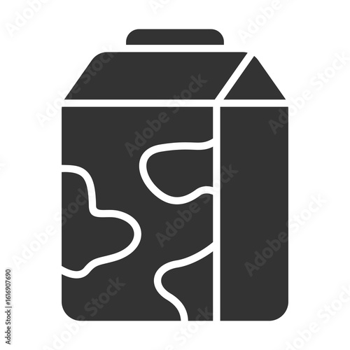 Milk Icon Glyph Style. Vector Illustration Design