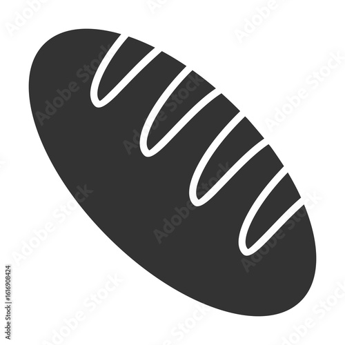 Baguette Icon Glyph Style. Vector Illustration Design