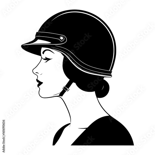 Retro pilot profile vector minimalist art for aviation museums and historical reenactment visuals