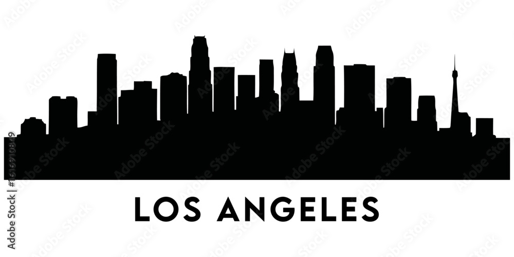 Fototapeta premium Hollywood Hills skyline vector with city lights for entertainment industry branding film festival posters and creative agency logos