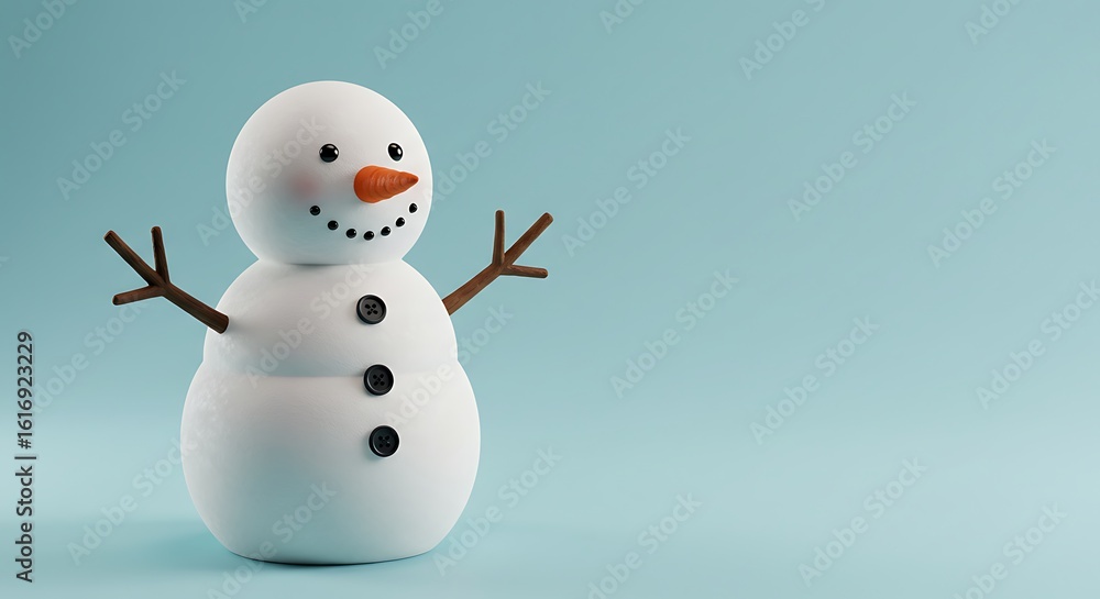 Obraz premium snowman on blue background