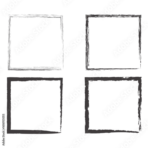 Wallpaper Mural Distressed frames collection. Grunge border shapes. Ink stroke elements. Vector illustration set. Torontodigital.ca