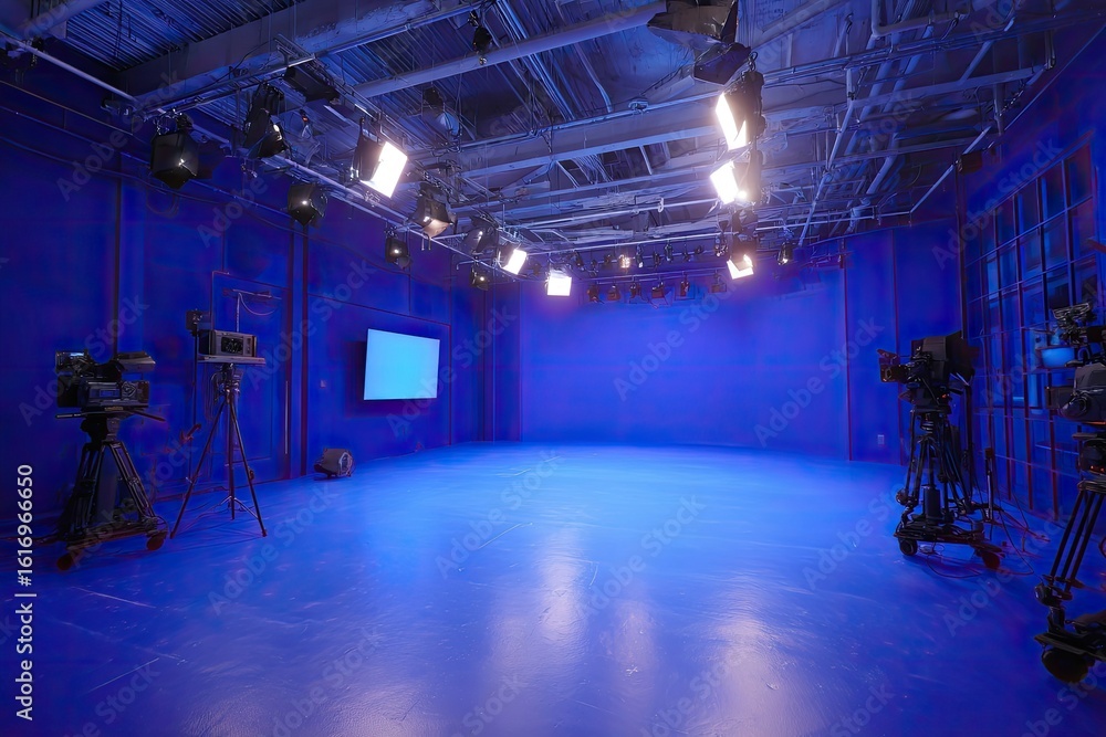 Fototapeta premium Empty Broadcast Studio