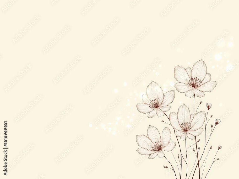 Naklejka premium Minimalist botanical illustration with delicate leaf line art inside an elegant arch. A modern and chic composition on a soft beige background for wall art or decor