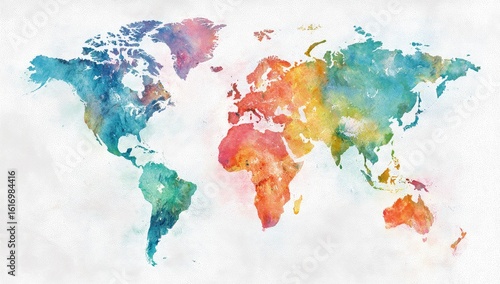 Colorful watercolor world map (1)