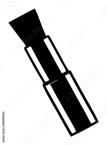 Stylized Black Silhouette of a Lipstick Cosmetic Product