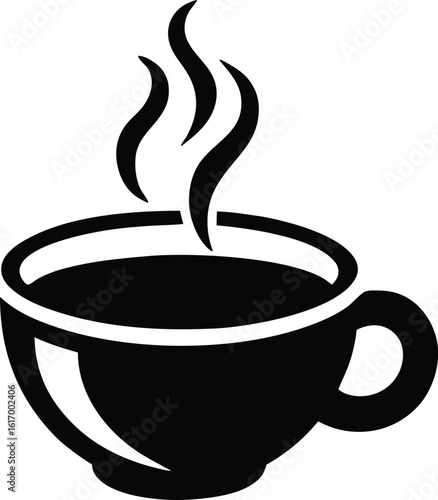 cup with steam swirl vector icon.