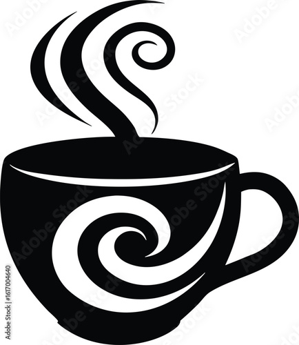 swirl steam mug vector icon.