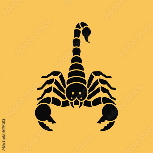 Stylized black scorpion icon with a curved stinger tail and large pincers.