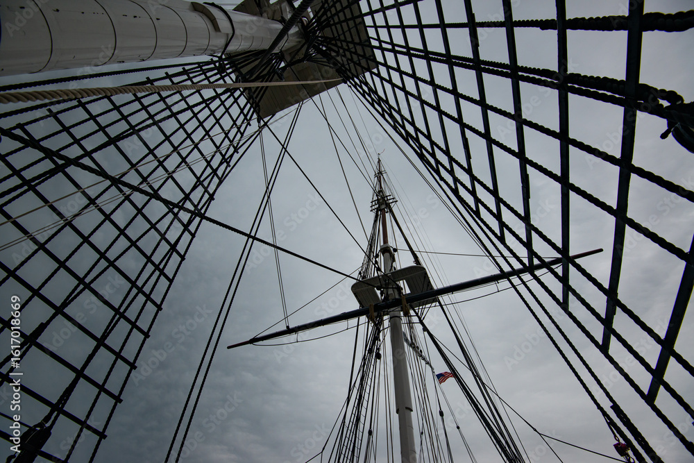 Fototapeta premium Masts on a sailing ship 