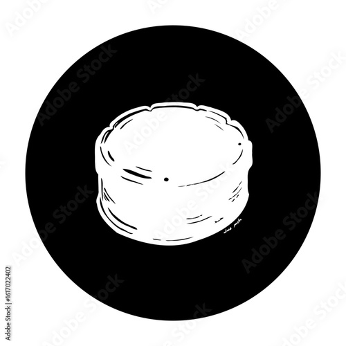 Minimalist dim sum vector art on black background a culinary icon for chinese gastronomy delicacy