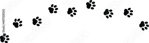 Simple paw print silhouette icon with dog pads in clean design with transparent background.Pet paw editable stroke icon. footprints Pet paw, Heart with pet paw, print dog cat icon, vector illustration