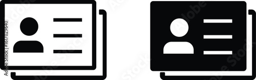 id card set on white background .Identification card icon logo sign set vector outline.Identification card icon Outline isolated logo mark.Business Card Icon.Id Card Vector Id Card Vector IconIcon