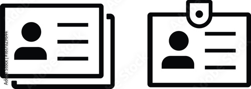 id card set on white background .Identification card icon logo sign set vector outline.Identification card icon Outline isolated logo mark.Business Card Icon.Id Card Vector Id Card Vector IconIcon