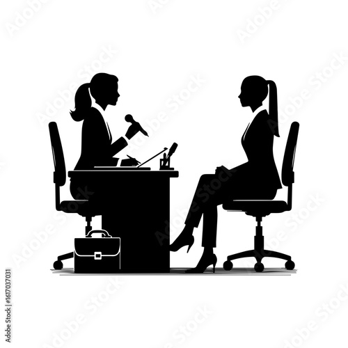HR manager interviewing a candidate at a desk